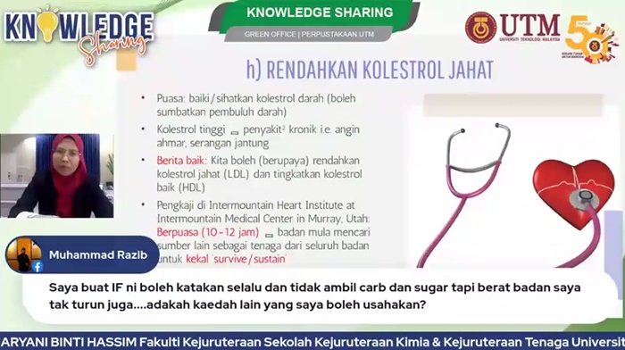 Lestari Talk Series I – Practical Sharing On Simple Ways Towards A Healthier Lifestyle : Food & Eating Habit Bahagian 2