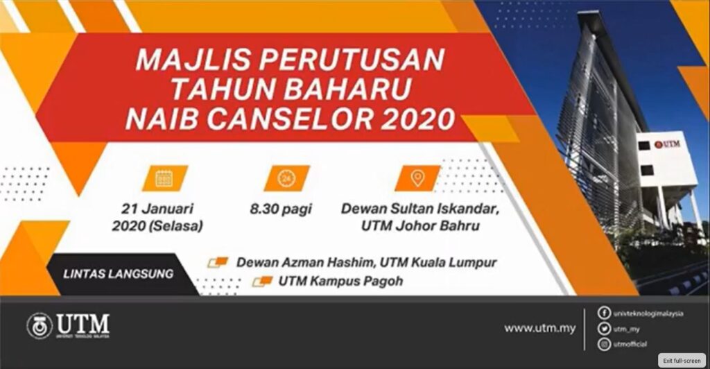 Majlis Perutusan Tahun Baharu 2020 Bersama YBhg. Datuk Naib Canselor (Januari) 2020 Bahagian Kedua)